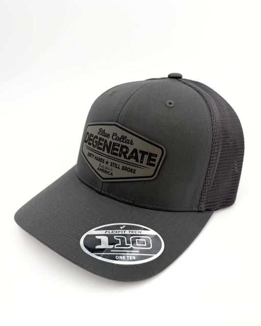 Blue Collar Degenerate - Custom Leatherette Patch Hat
