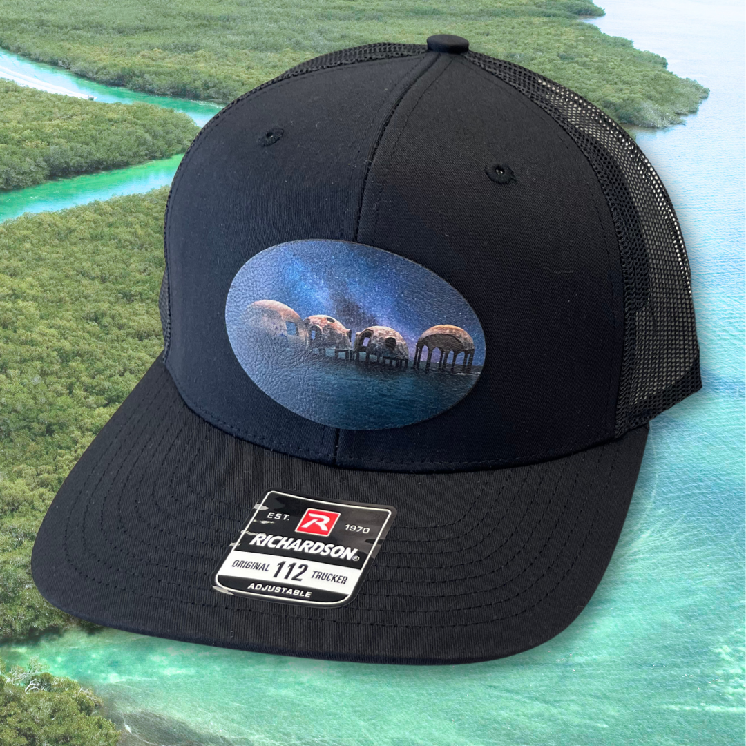 Cape Romano Marco Island II - Custom Leatherette Patch Hat, Richardson 112 Snapback Trucker Cap