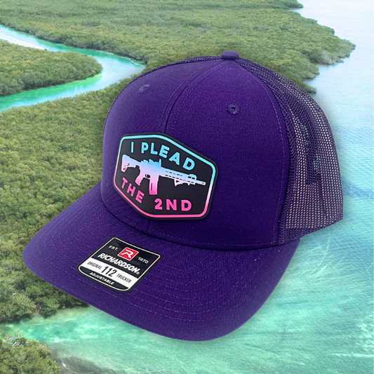 I Plead the 2nd - Custom Leatherette Patch Hat, Richardson 112 Snapback Trucker Cap