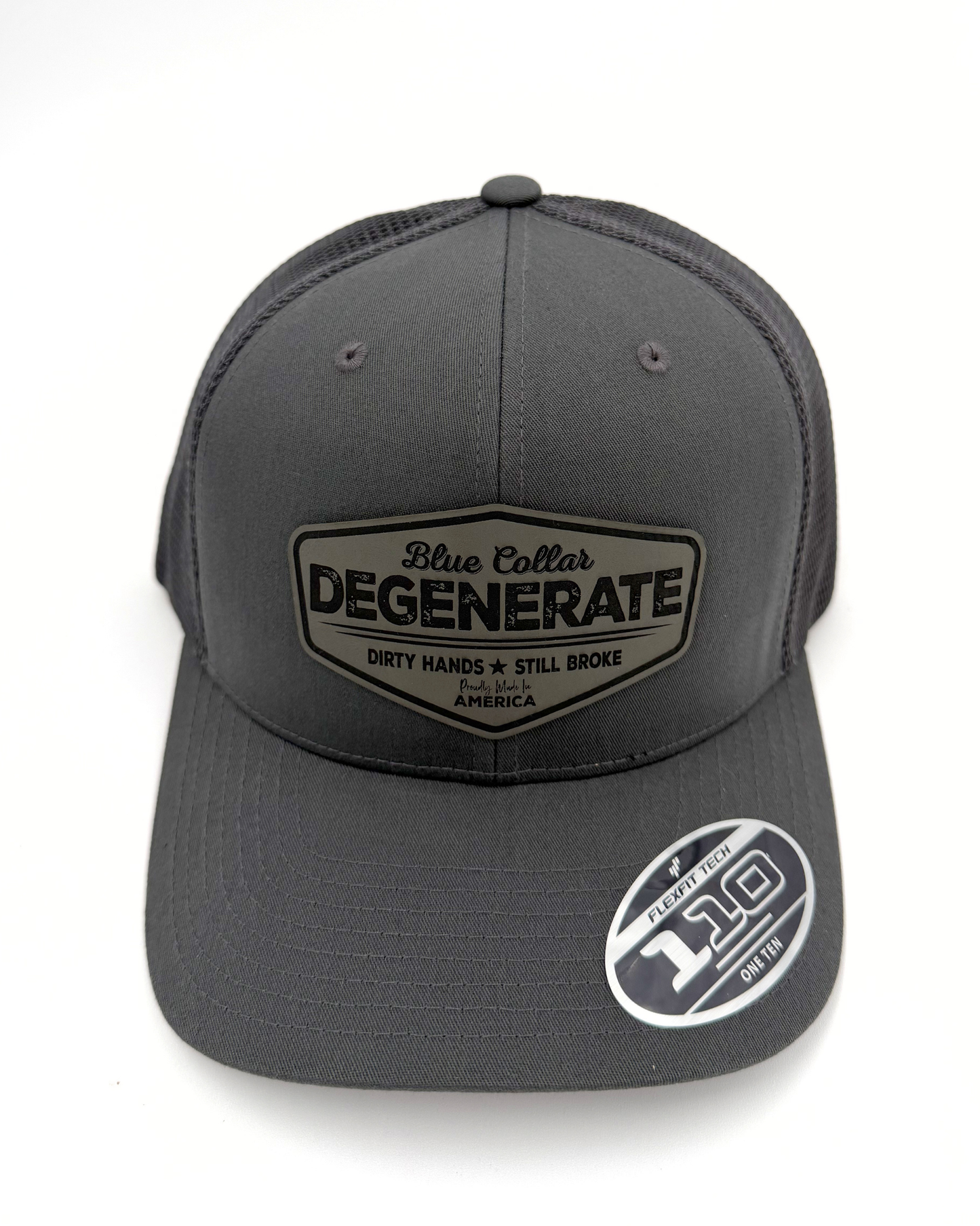 Blue Collar Degenerate - Custom Leatherette Patch Hat