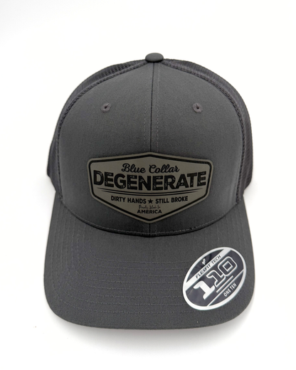 Blue Collar Degenerate - Custom Leatherette Patch Hat