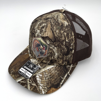 Turkey Scouting - Custom Leatherette Patch Hat, Richardson 112 Snapback Trucker Cap