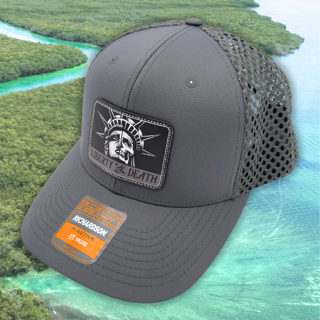 "Lady Liberty" - Custom Leatherette Patch Hat, Richardson 835 Tilikum Snapback Cap